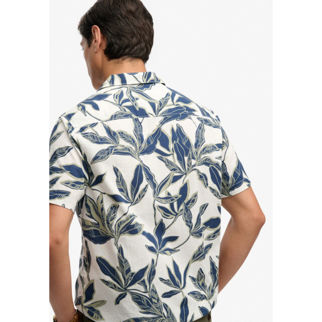 Superdry Cabana pool side ss shirt ecru dessin 5319.08.0013 large