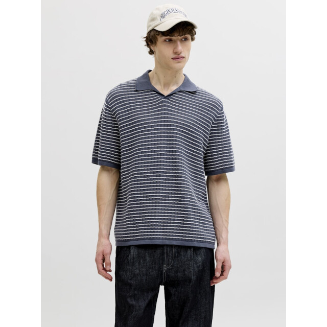 Jack & Jones Jornantucket knit split neck polo dessin 5369.39.0022 large