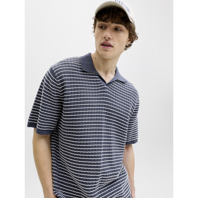 Jack & Jones Jornantucket knit split neck polo dessin 5369.39.0022 large