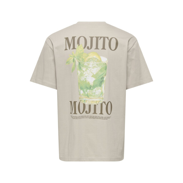 Only & Sons Onsfred life rlx ss print tee noos beige 5339.05.0035 large