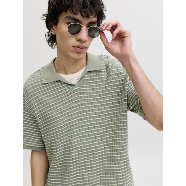 Jack & Jones Jornantucket knit split neck polo dessin 5369.29.0016 large