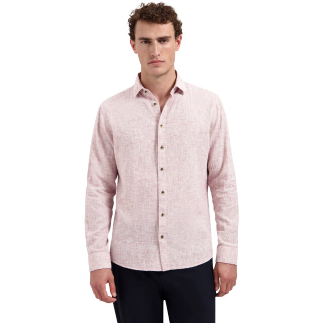 No Excess Shirt two tone with linen mauve 31470223-146 large