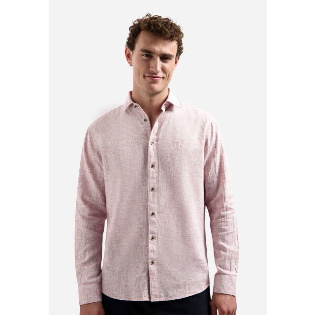 No Excess Shirt two tone with linen mauve 31470223-146 large