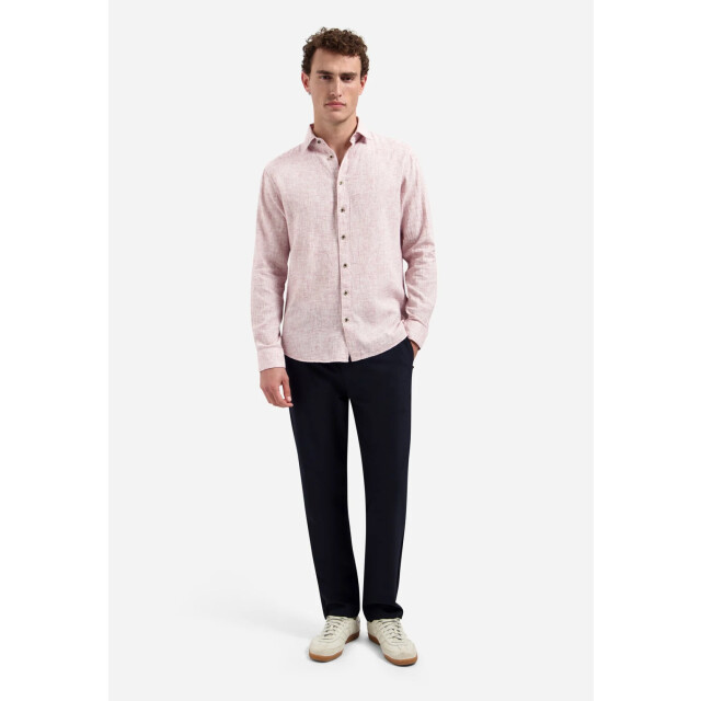No Excess Shirt two tone with linen mauve 31470223-146 large