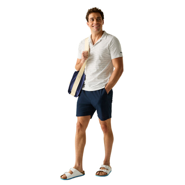 Regatta Heren hadvo gestreept poloshirt UTRG12980_whitenavy large