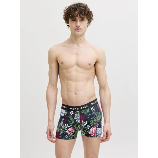 Jack & Jones Heren boxershorts effen trunks jacozzie 5-pack donkerblauw/zwart gebloemd/effen 12307722-Navy Blazer large