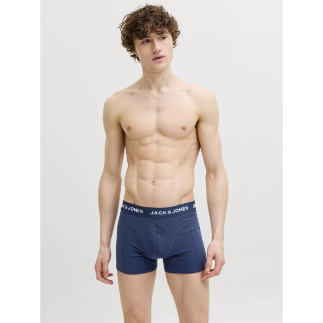Jack & Jones Heren boxershorts effen trunks jacozzie 5-pack donkerblauw/zwart gebloemd/effen 12307722-Navy Blazer large