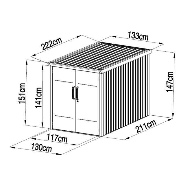 Westmann Velos 2 fietsenberging zonder bodem 222x131x151 cm - 3565677 large