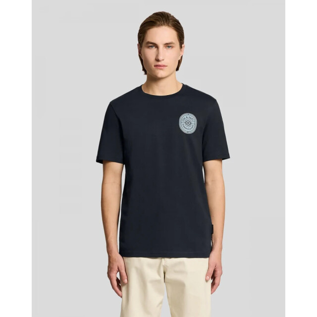 Lyle and Scott Ts2403v borders label graphic dark navy z271 t-shirt fancy Dark Navy Z271/TS2403V Borders Label Graphic large
