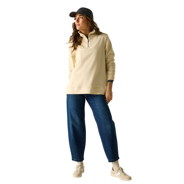 Regatta Dames demmi quarter zip fleece top UTRG12072_lightvanilla large