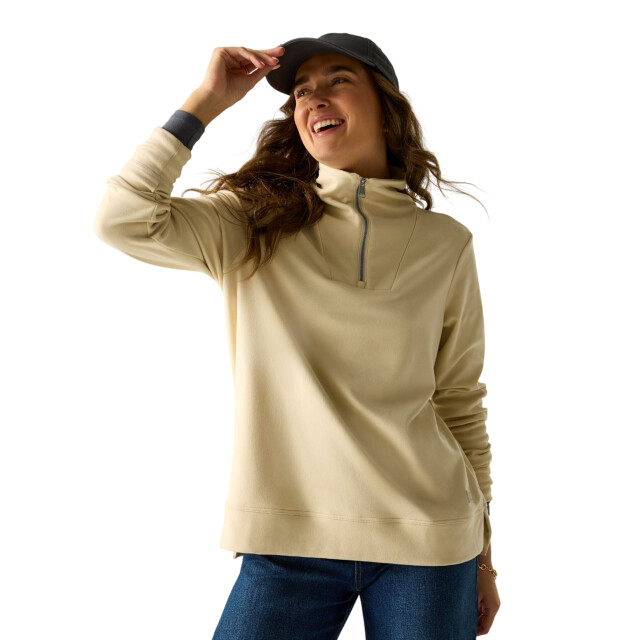 Regatta Dames demmi quarter zip fleece top UTRG12072_lightvanilla large