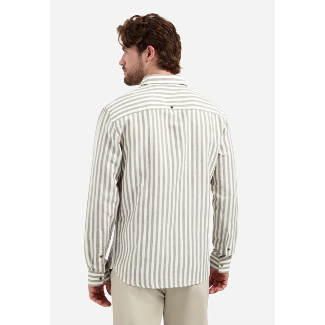 No Excess Shirt vertical big stripe with line taupe 31470224-044 large