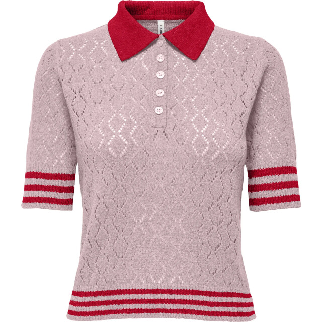 Only Onlsunny ss pointelle polo knt pale lilac/barbados 15364757-211732004 large