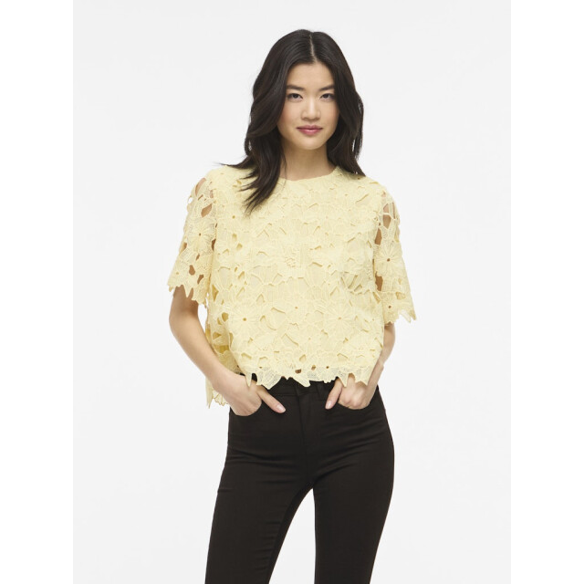 Vila visienna 2/4 lace top/dc 14113552 pastel yellow 06011.440.0022 large