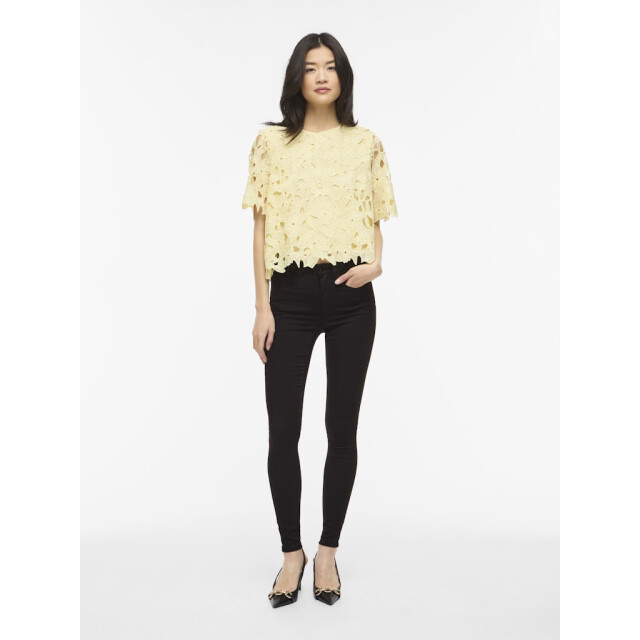 Vila visienna 2/4 lace top/dc 14113552 pastel yellow 06011.440.0022 large