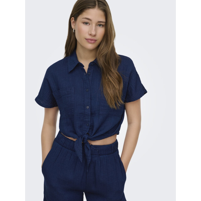 Only onlleoni seersucker cap knot shirt 15367290 vintage 06613.280.0002 large