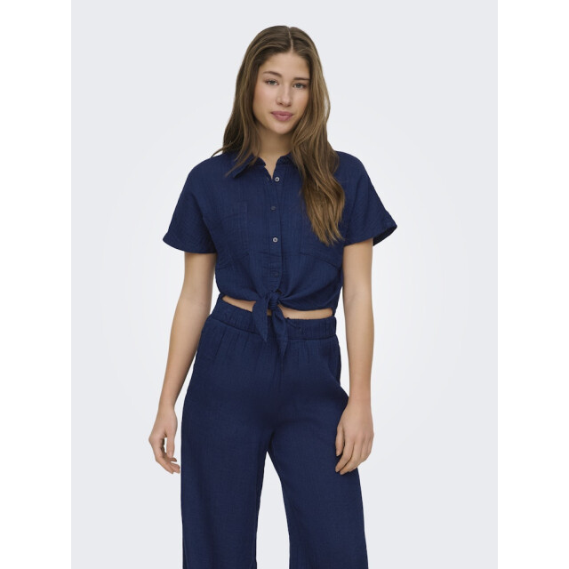 Only onlleoni seersucker cap knot shirt 15367290 vintage 06613.280.0002 large