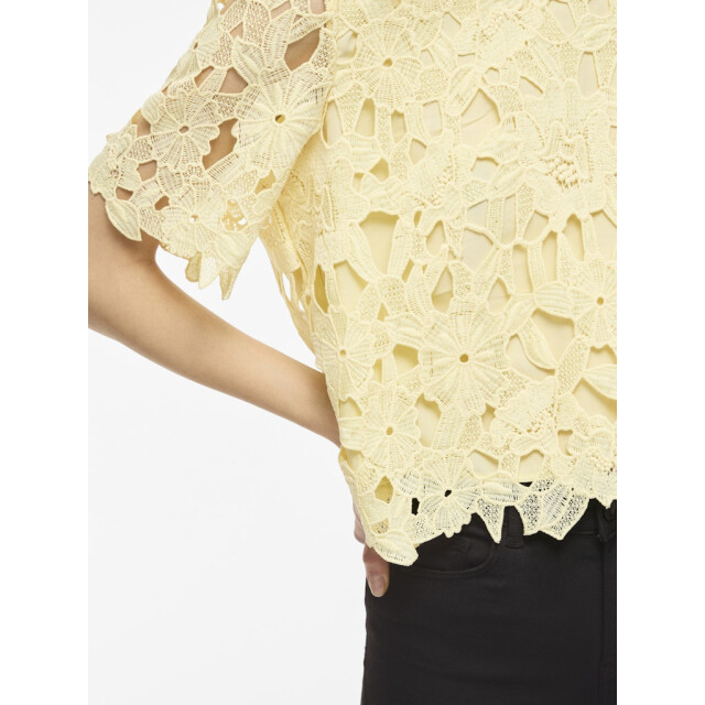 Vila visienna 2/4 lace top/dc 14113552 pastel yellow 06011.440.0022 large