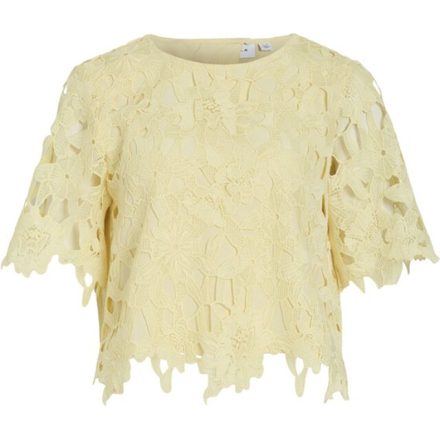 Vila visienna 2/4 lace top/dc 14113552 pastel yellow 06011.440.0022 large
