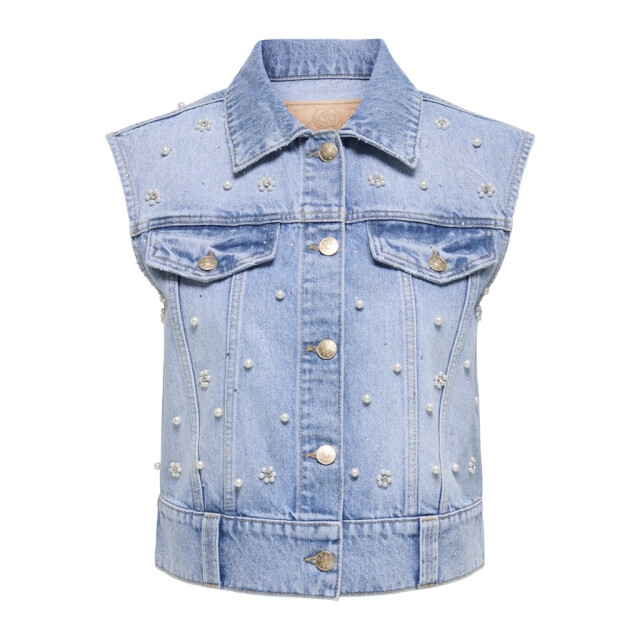 Only onlonur pearl deco dnm vest red dot 15366346 light blue denim 06226.260.0159 large