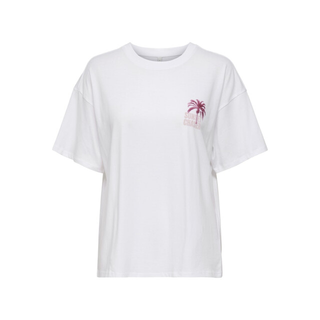 Only onlmila s/s print box jrs 15372177 bright white mila road trip 06011.100.0280 large