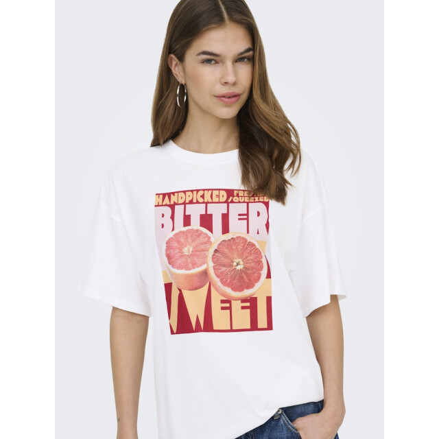 Only onlmila s/s print box jrs 15372177 bright white bittersweet 06011.149.0281 large