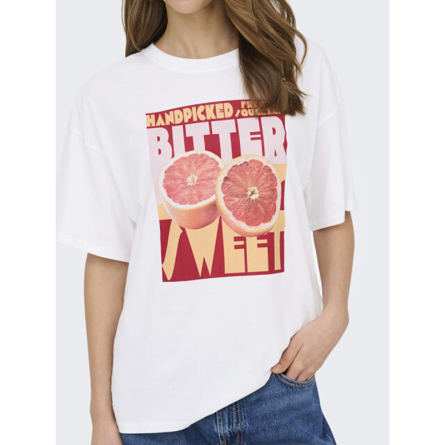 Only onlmila s/s print box jrs 15372177 bright white bittersweet 06011.149.0281 large