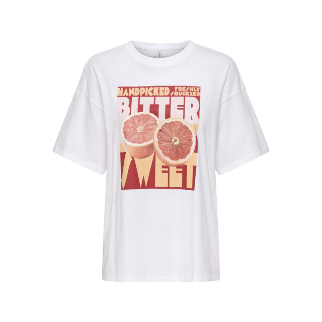 Only onlmila s/s print box jrs 15372177 bright white bittersweet 06011.149.0281 large