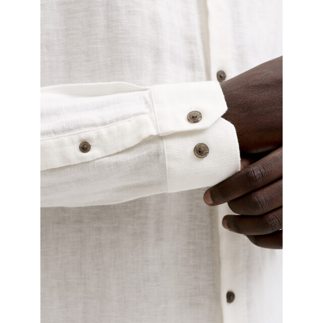 Jack & Jones jprblaparker linen blend l/s shirt 12292161 cloud dancer 05631.198.0014 large