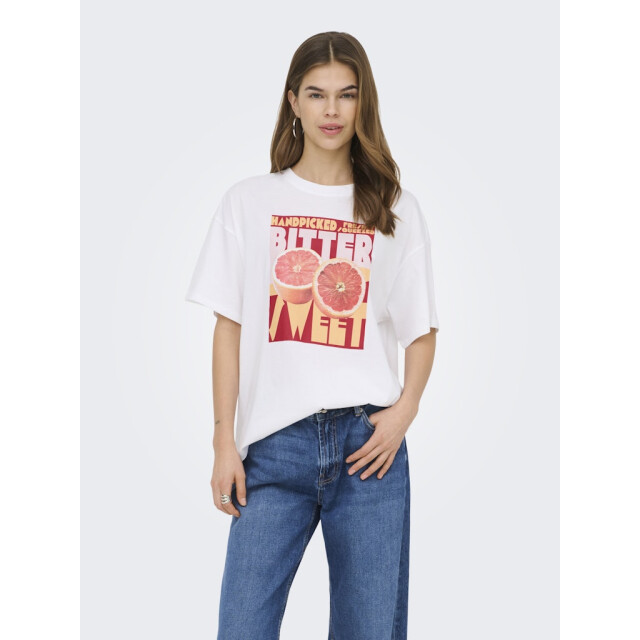 Only onlmila s/s print box jrs 15372177 bright white bittersweet 06011.149.0281 large