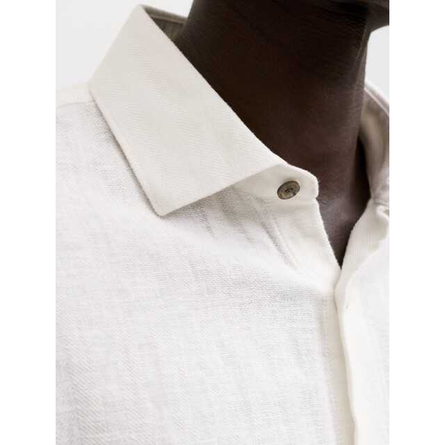 Jack & Jones jprblaparker linen blend l/s shirt 12292161 cloud dancer 05631.198.0014 large