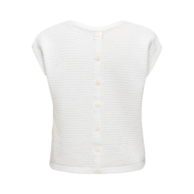 Jacqueline de Yong martha s/s button back pullover 15366252 cloud dancer 06713.198.0254 large