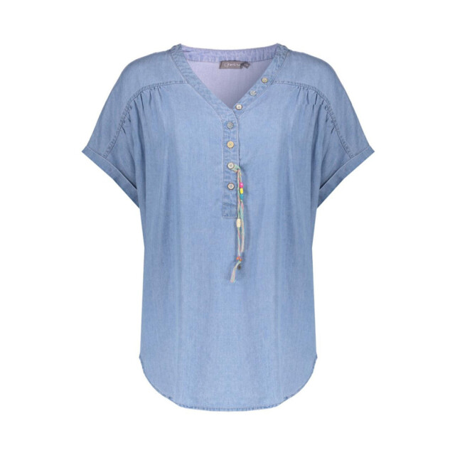 Geisha Top suze-bleached denim SUZE-BLEACHED large