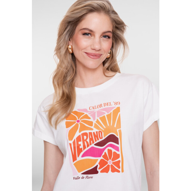 Geisha t-shirt verano 62355-24 10 off-white/orange 06011.112.0274 large