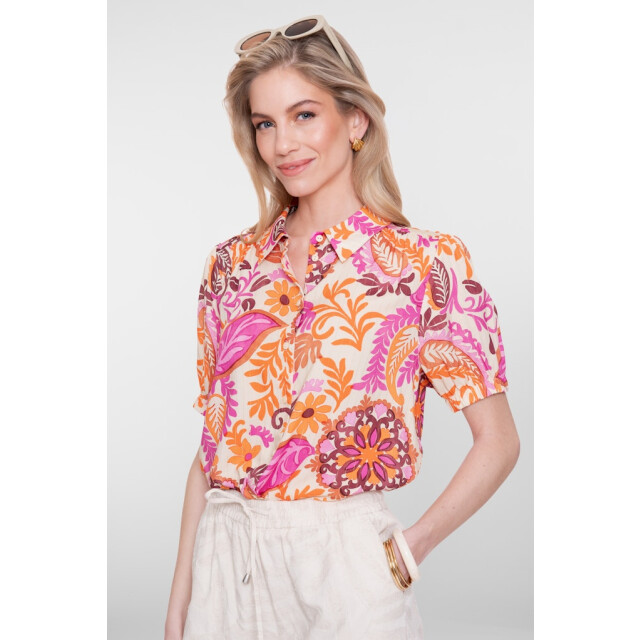 Geisha blouse 63499-20 250 orange/pink/sand 06613.540.0025 large
