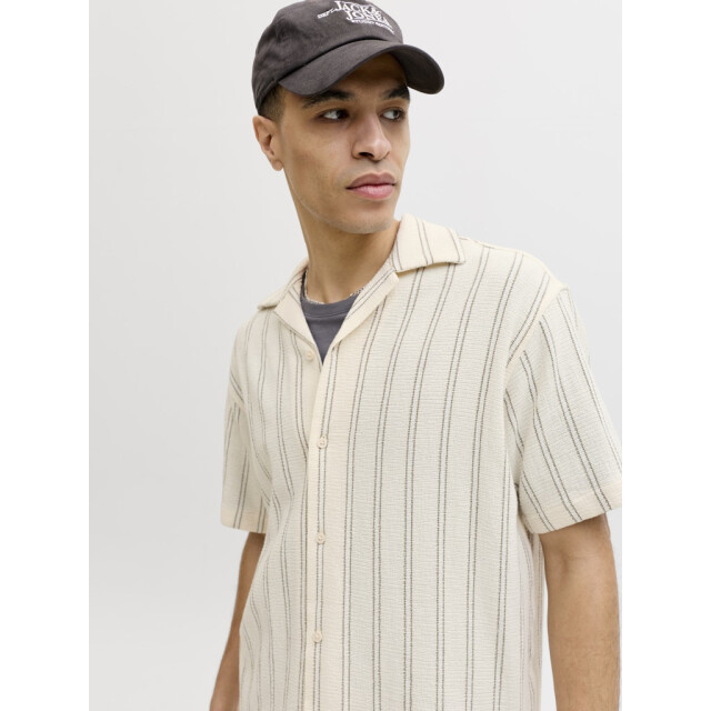 Jack & Jones jorcoba stripe resort shirt ss sn 12271060 antique white 05632.100.0303 large