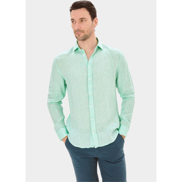 Blue Coast Casual hemd lange mouw 100% linnen, regular fit 118l/0045 verde 184884 large