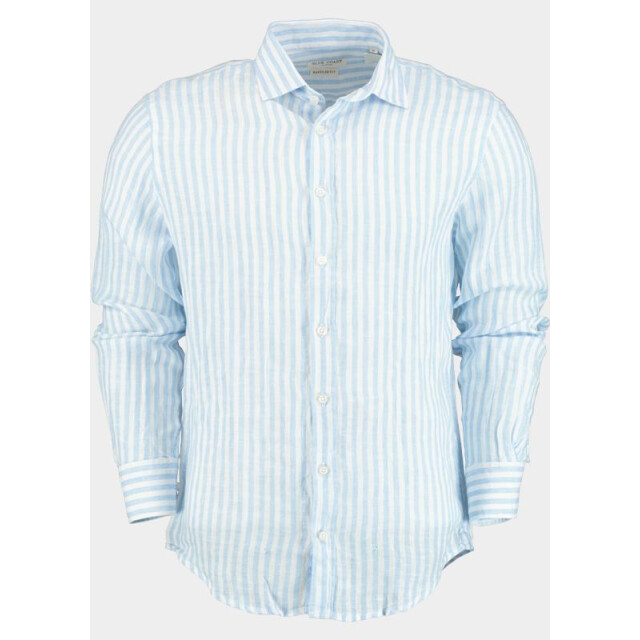 Blue Coast Casual hemd lange mouw 100% linnen, licht streep 118r4/0015 celeste 184885 large