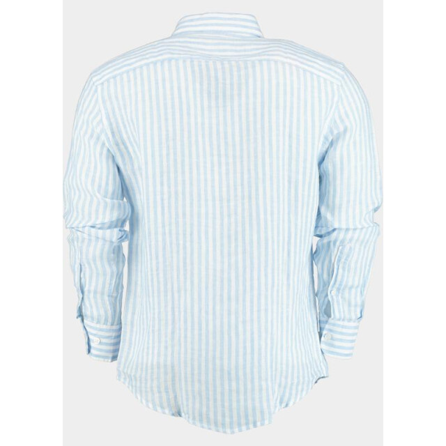 Blue Coast Casual hemd lange mouw 100% linnen, licht streep 118r4/0015 celeste 184885 large