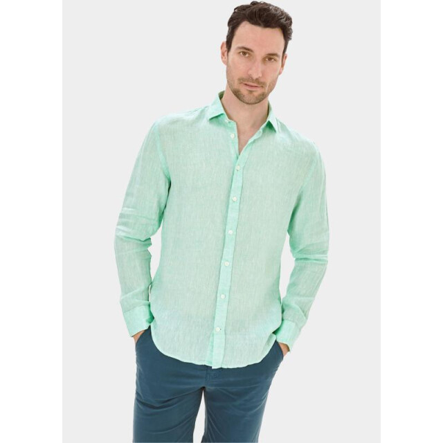 Blue Coast Casual hemd lange mouw 100% linnen, regular fit 118l/0045 verde 184884 large