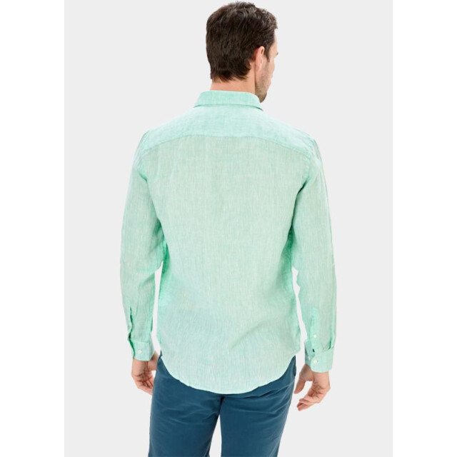 Blue Coast Casual hemd lange mouw 100% linnen, regular fit 118l/0045 verde 184884 large