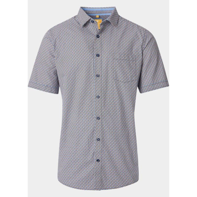 Redmond Overhemd korte mouw heren slub print casual 251445990/210 209084 large