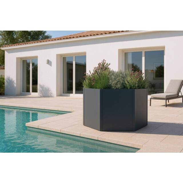 Westmann Varia verhoogde plantenbak zeshoekig metaal 100x52 cm - 3570742 large