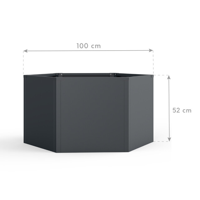 Westmann Varia verhoogde plantenbak zeshoekig metaal 100x52 cm - 3570742 large