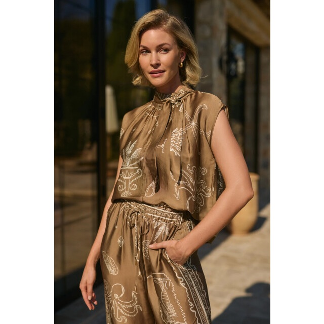 Nukus Nks09106 273 valerie pants print fango/offwhite NKS09106 273 large