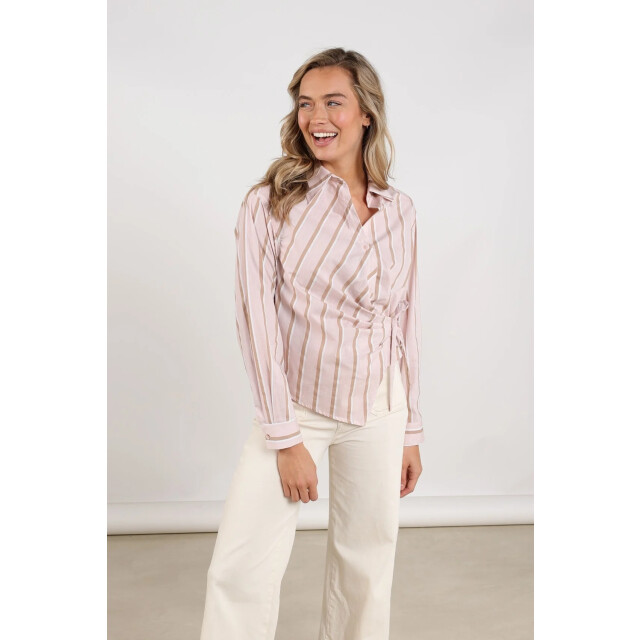 Nukus Nks02122 83 noa blouse stripes blush/fango NKS02122 83 large