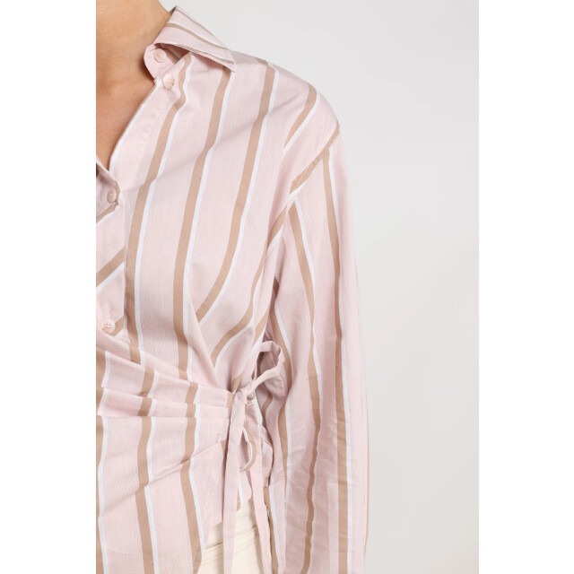 Nukus Nks02122 83 noa blouse stripes blush/fango NKS02122 83 large