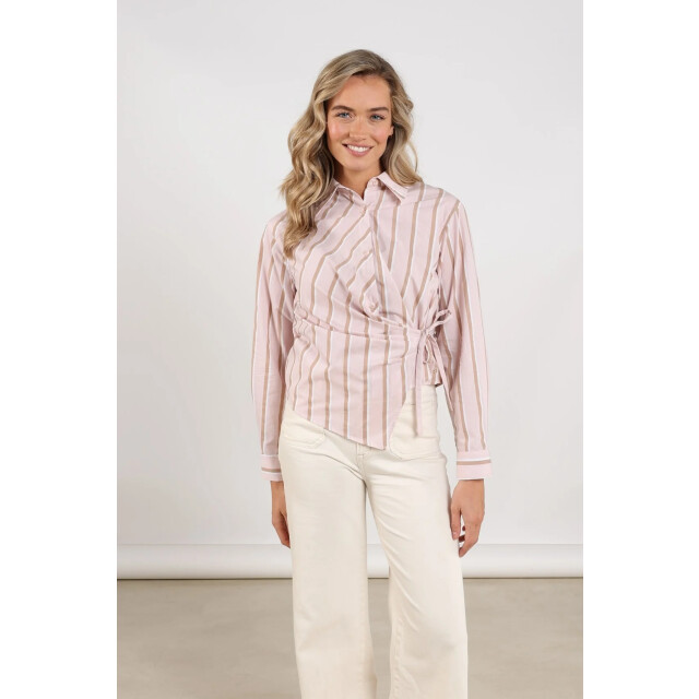 Nukus Nks02122 83 noa blouse stripes blush/fango NKS02122 83 large