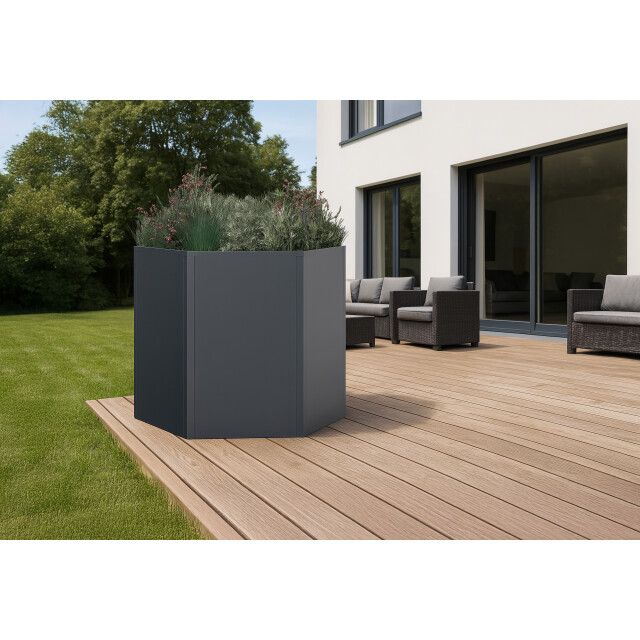 Westmann Varia verhoogde plantenbak zeshoekig metaal 100x52 cm - 3573853 large