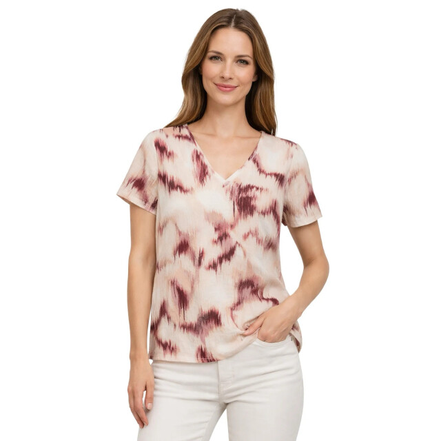 Vero Moda Vmkaterina ss v-neck top wvn btq ecru dessin 4382.08.0079 large